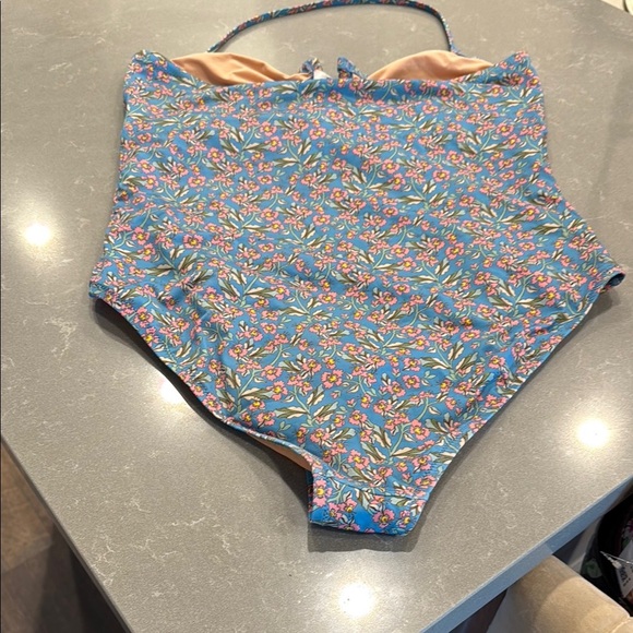 J. Crew Blue One Piece Swimsuit with Vintage-Inspired Design - Picture 5 of 6